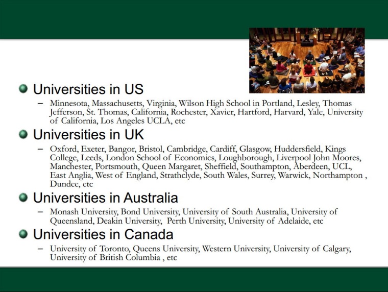 Mindfulness in International Universities